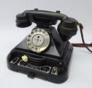 1930's G.P.O Black Bakelite Telephone model 248 with no.
