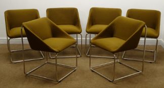 Set of six Beaufort chrome framed armchairs, W58cm, H74cm,
