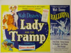 1965 Walt Disney Lady and the Tramp Quad film poster printed by S. &. D. S.