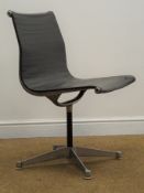 'Charles & Ray Eames' Hillie aluminium framed office chair, vinyl upholstered back and seat, W51cm,