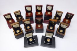 Fourteen Gold proof full sovereigns - a complete run from 2006 to 2019,