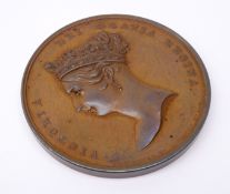 Queen Victoria medal/medallion, commemorating her visit to the City of London on 9th November 1837,