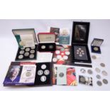 Collection of mostly modern commemorative coins including;