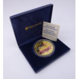 Five ounce silver coin 'The Golden Jubilee Weekend Gold Plated Silver Britannia Commemorative'