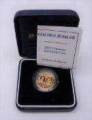 Queen Elizabeth II 2002 Guernsey gold proof twenty-five pound coin,
