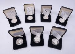 Seven 'Jubilee Mint' silver proof five pound coins; 2015 'Queen Elizabeth II',