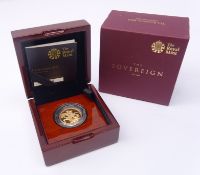 Queen Elizabeth II 2015 gold proof full sovereign,