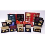 Collection of modern commemorative coins and coin sets including Queen Elizabeth II 'The 2012