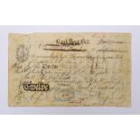 Bank Post Bill dated 1843 for the value of twelve pounds,