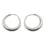 Pair of Georg Jensen silver hoop earrings, Sheffield 2015,