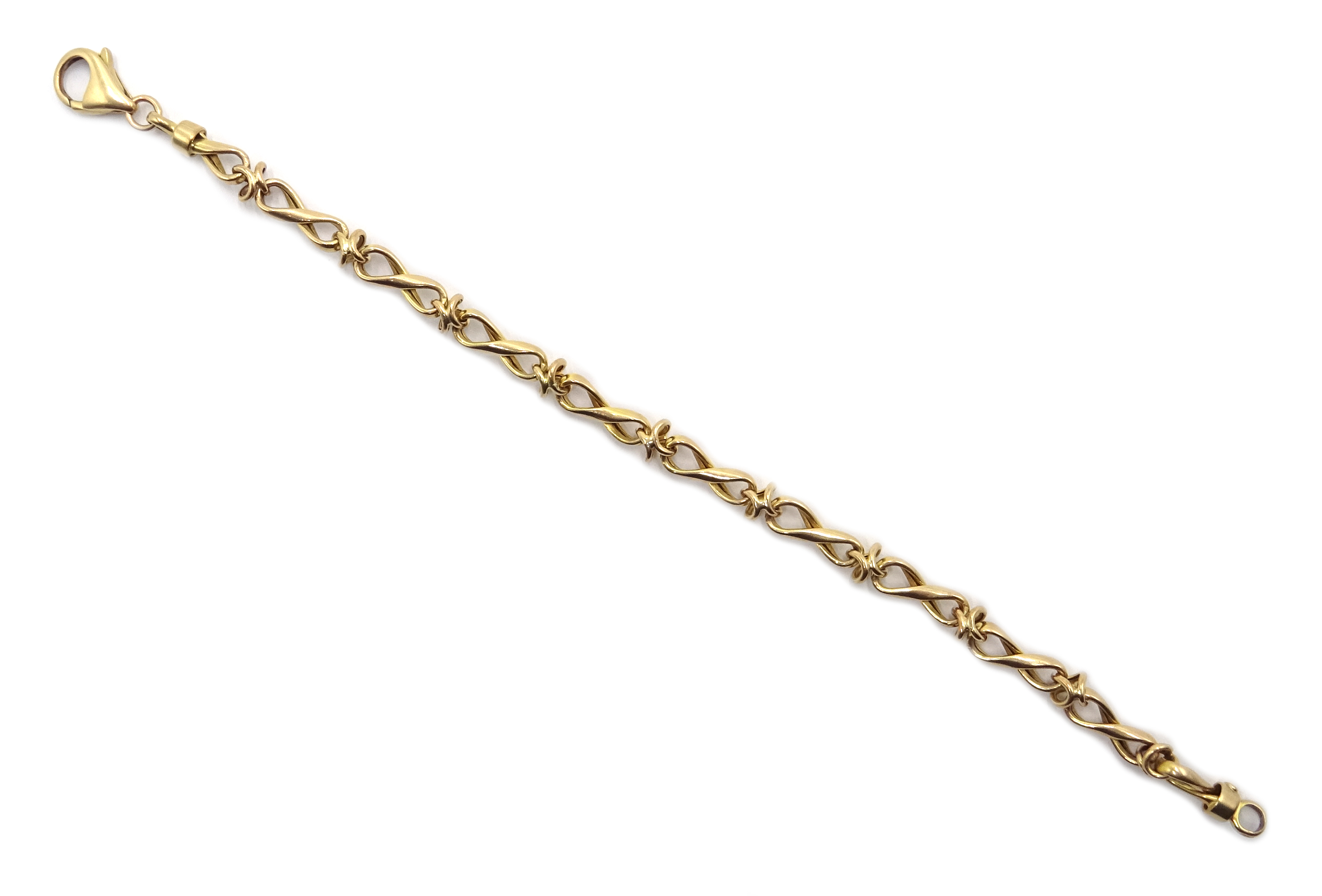 9ct gold fancy link chain bracelet, stamped 375 Condition Report 5. - Image 2 of 2