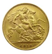1913 gold half sovereign Condition Report <a href='//www.davidduggleby.