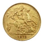 1912 gold half sovereign Condition Report <a href='//www.davidduggleby.