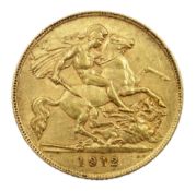 1912 gold half sovereign Condition Report <a href='//www.davidduggleby.