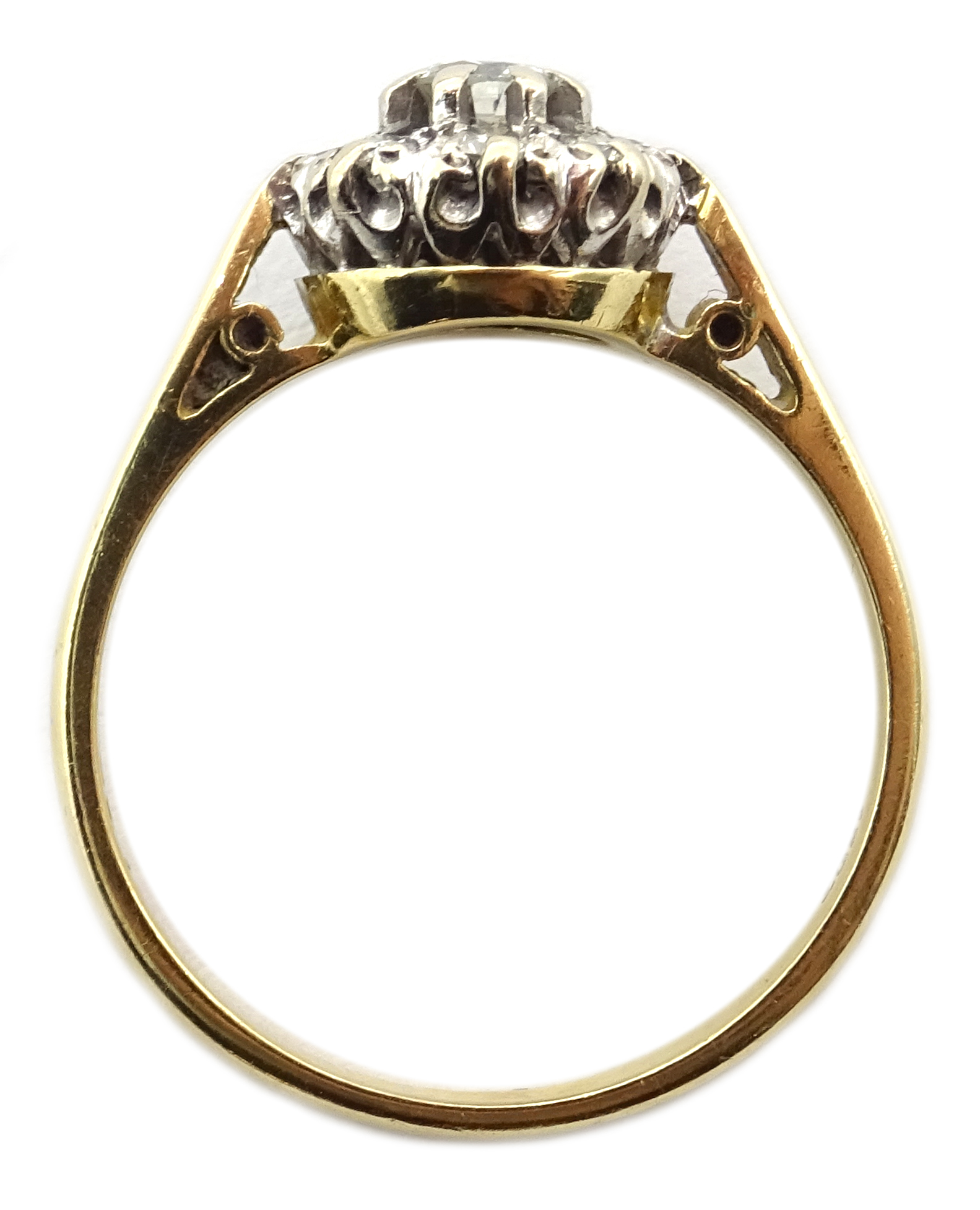 Gold diamond cluster ring, stamped 18ct Condition Report 4. - Image 3 of 3