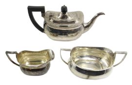 Silver three piece tea set by Barker Brothers Silver Ltd Birmingham 1929 30oz Condition
