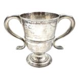 George III silver loving cup, with reeded girdle by Thomas Watson,