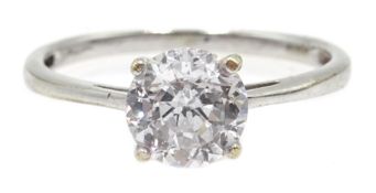 White gold single stone white topaz ring, hallmarked 9ct Condition Report Approx 2.