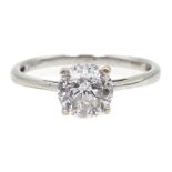 White gold single stone white topaz ring, hallmarked 9ct Condition Report Approx 2.