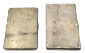 Two hallmarked silver engine turned cigarette cases approx13.