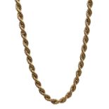 9ct gold rope twist necklace, hallmarked Condition Report Approx 10gm,