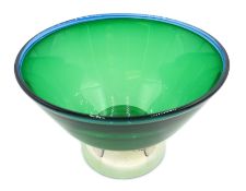 Shop stock: Hallmarked silver mounted green glass pedestal bowl boxed 13.