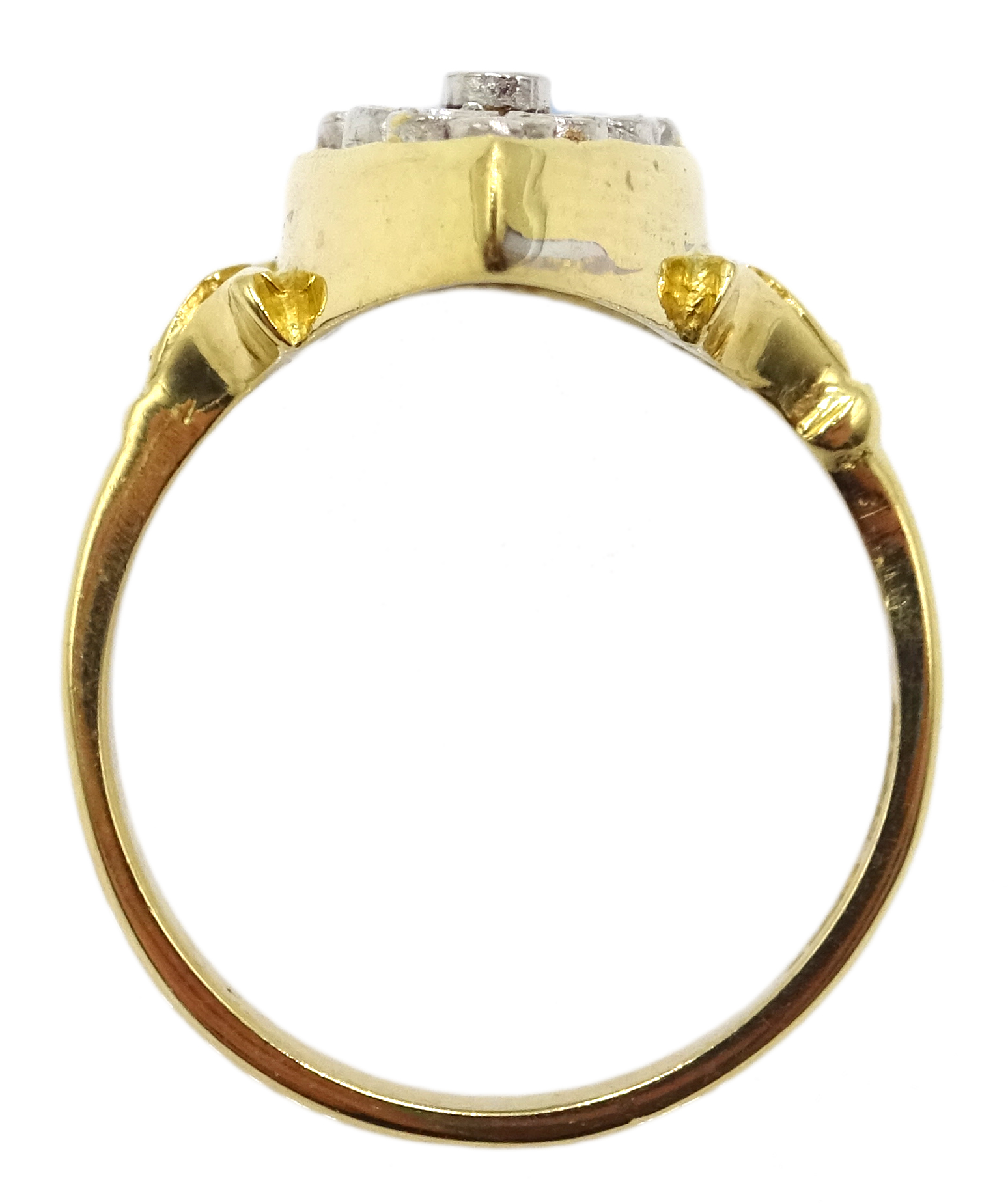 18ct gold diamond set, openwork marquise shape ring, hallmarked Condition Report 7. - Image 3 of 3