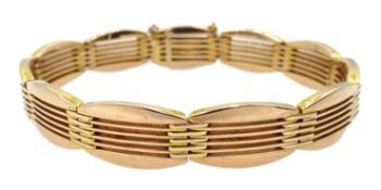 Rose gold four bar oval link bracelet,