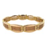 Rose gold four bar oval link bracelet,