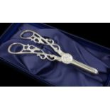 Shop stock: pair of silver grape scissors by L R Watson Birmingham 2003 boxed Condition