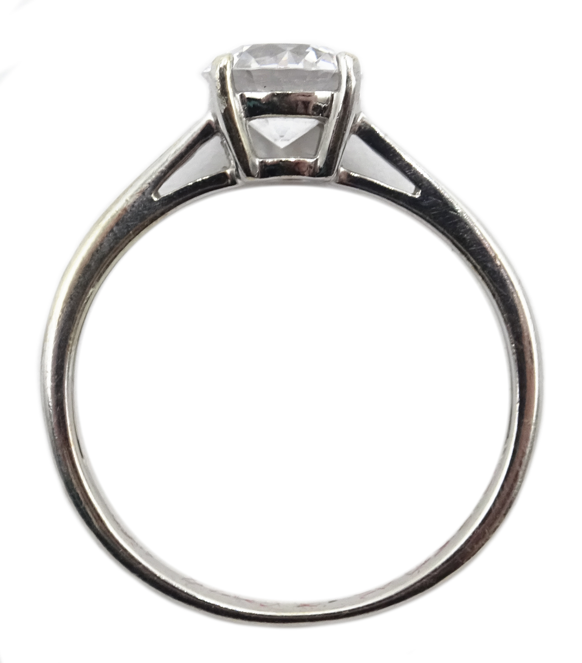 White gold single stone white topaz ring, hallmarked 9ct Condition Report Approx 2. - Image 3 of 3