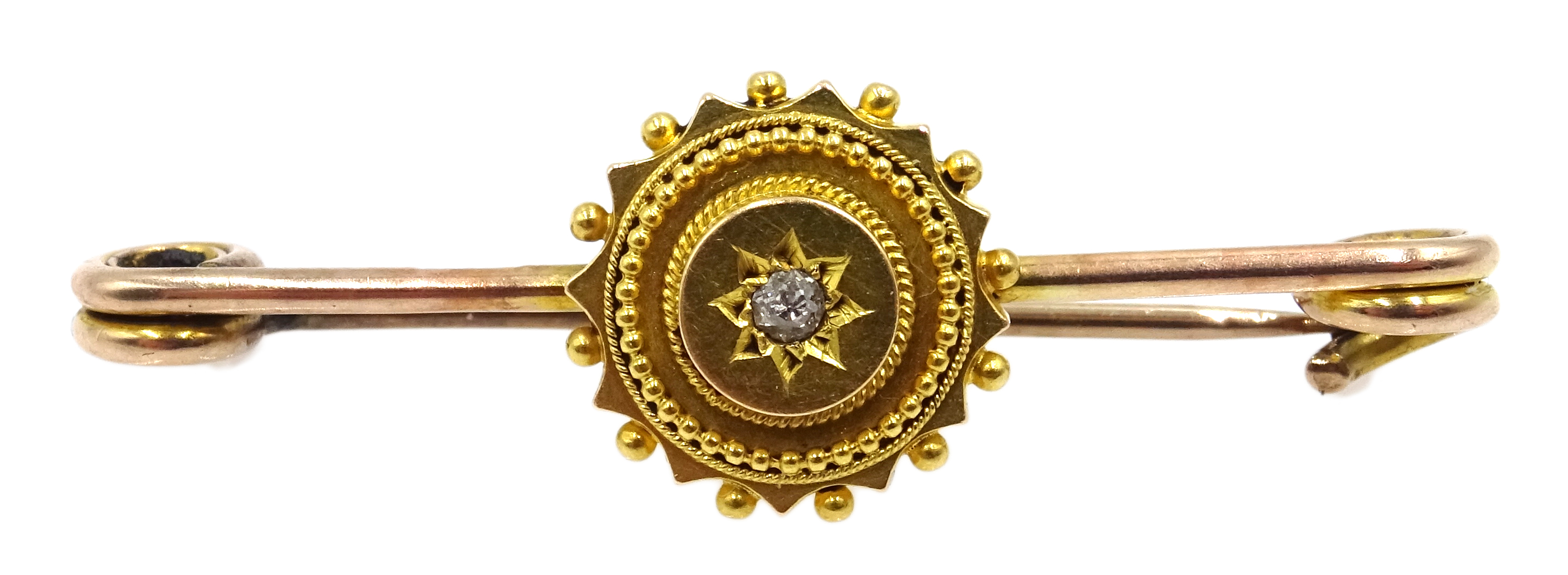 Two Victorian/Edwardian diamond stick pins and 9ct gold diamond set brooch hallmakred (3) - Image 2 of 2