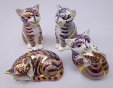 Four Royal Crown Derby Kitten paperweights,