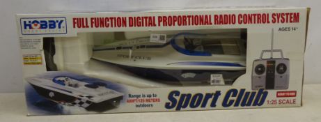 Hobby Sport Club radio control speedboat, boxed Condition Report <a href='//www.