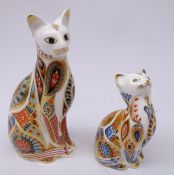 Two Royal Crown Derby Siamese Cat paperweights dated 1996,