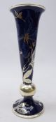 Rosenthal silver overlay porcelain trumpet shaped vase by Friedrich Deusch,