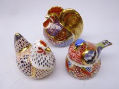 Three Royal Crown Derby paperweights: Chaffinch Nesting designed exclusively for the Royal Crown