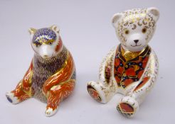 Two Royal Crown Derby paperweights: Honey Bear dated 1995,