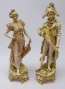 Pair large 19th century French ceramic figures,
