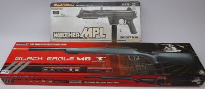 Swiss Arms Black Eagle M6 "S" BB gun, boxed, Walther MPL airsoft gun,