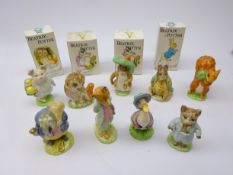 Nine Beswick Beatrix Potter figures: Foxy Whiskered Gentleman (oval gold backstamp),