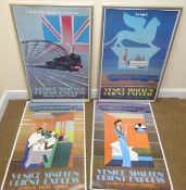 After Pierre Fix-Masseau - Set of four Simplon Orient-Express posters,