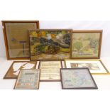 Victorian and later needlework pictures & samplers comprising 'The Honourable Emanuel Swedenborg's