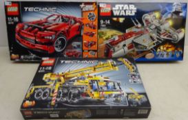 Lego Technic 8053 Mobile Crane Set, Star Ware 7964 Republic Frigate, LEGO Technic 8070 Supercar,