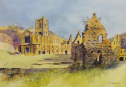 Fred Williams (British 1930-1986): 'Fountains Abbey', watercolour signed and dated '84,