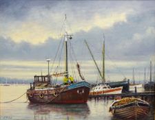 Jack Rigg (British 1927-): 'Pin Mill Suffolk, oil on canvas signed,