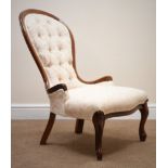Victorian style walnut framed nursing chair,