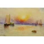 Whity Cargo Vessels, watercolour signed and dated 1913 by C.J.