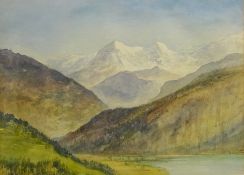 Alfred Young Nutt (British 1847-1924): 'Lake Thun Switzerland',
