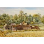 John Chalkley (British 20th century): Rural Farmstead , watercolour signed 18.
